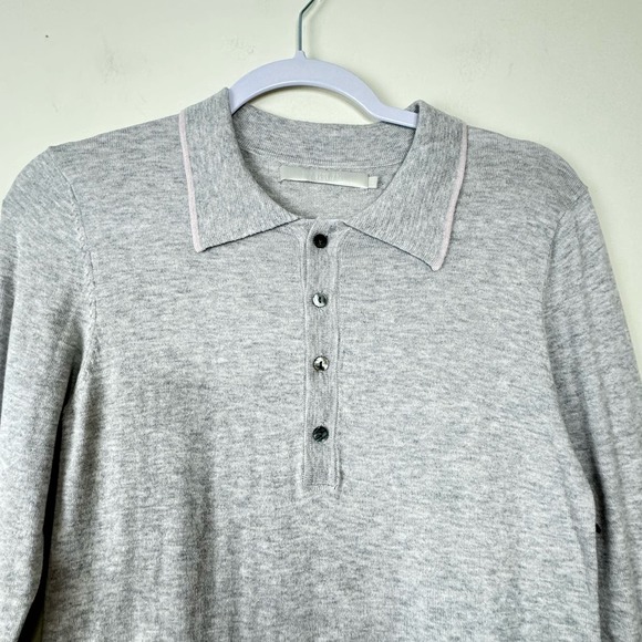 One Grey Day Gray Kona Long Sleeve Polo Shirt NWT Size Small - Picture 2 of 7